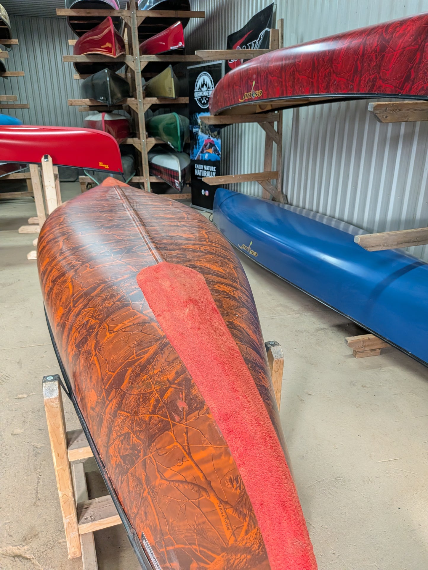 CUSTOM ESQUIF 12' ADIRONDACK ORANGE CAMO