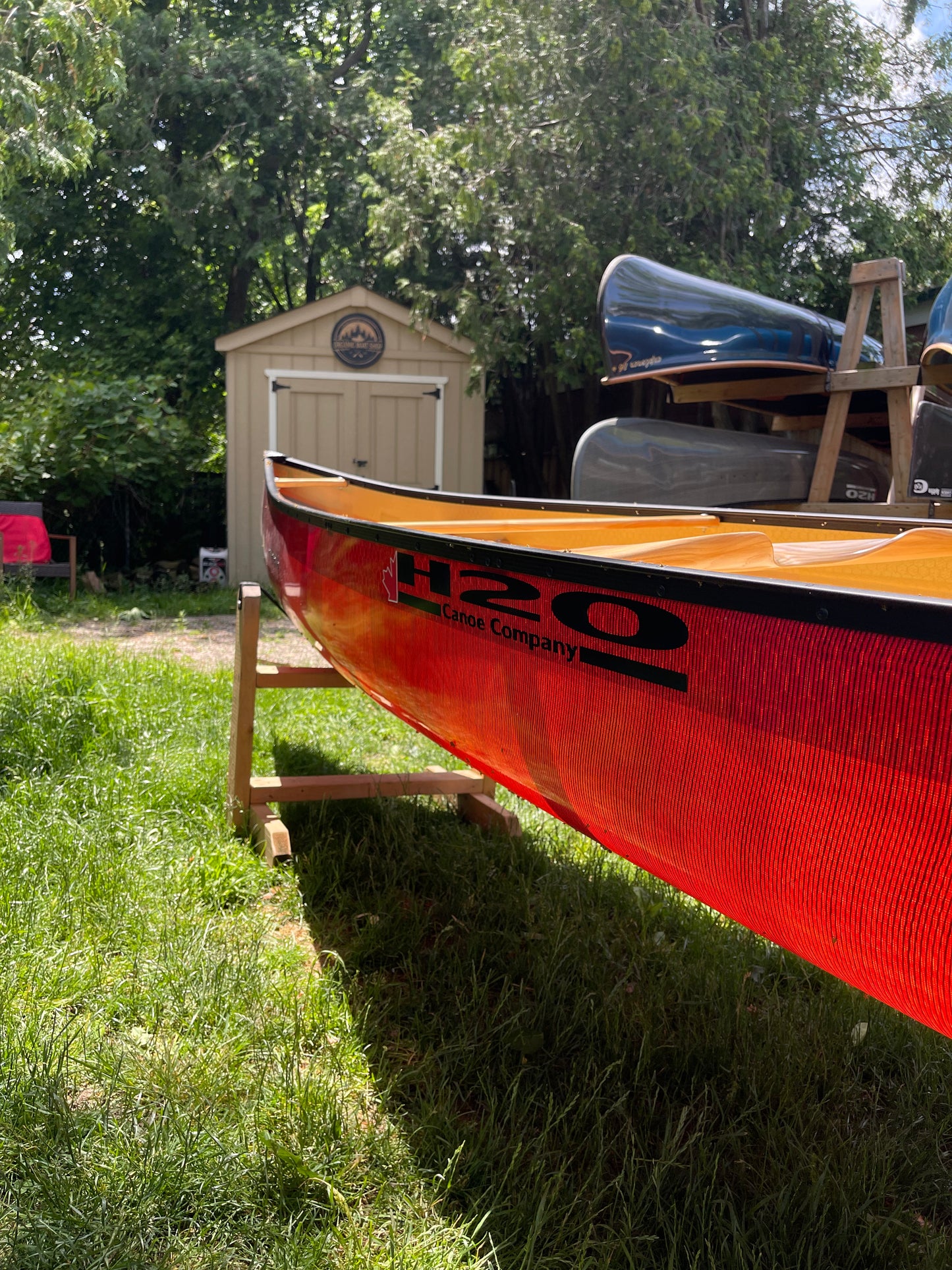 H2O CANADIAN 16'6 EPOXY w/UV SHIELD BRUTE FORCE KEVLAR RED