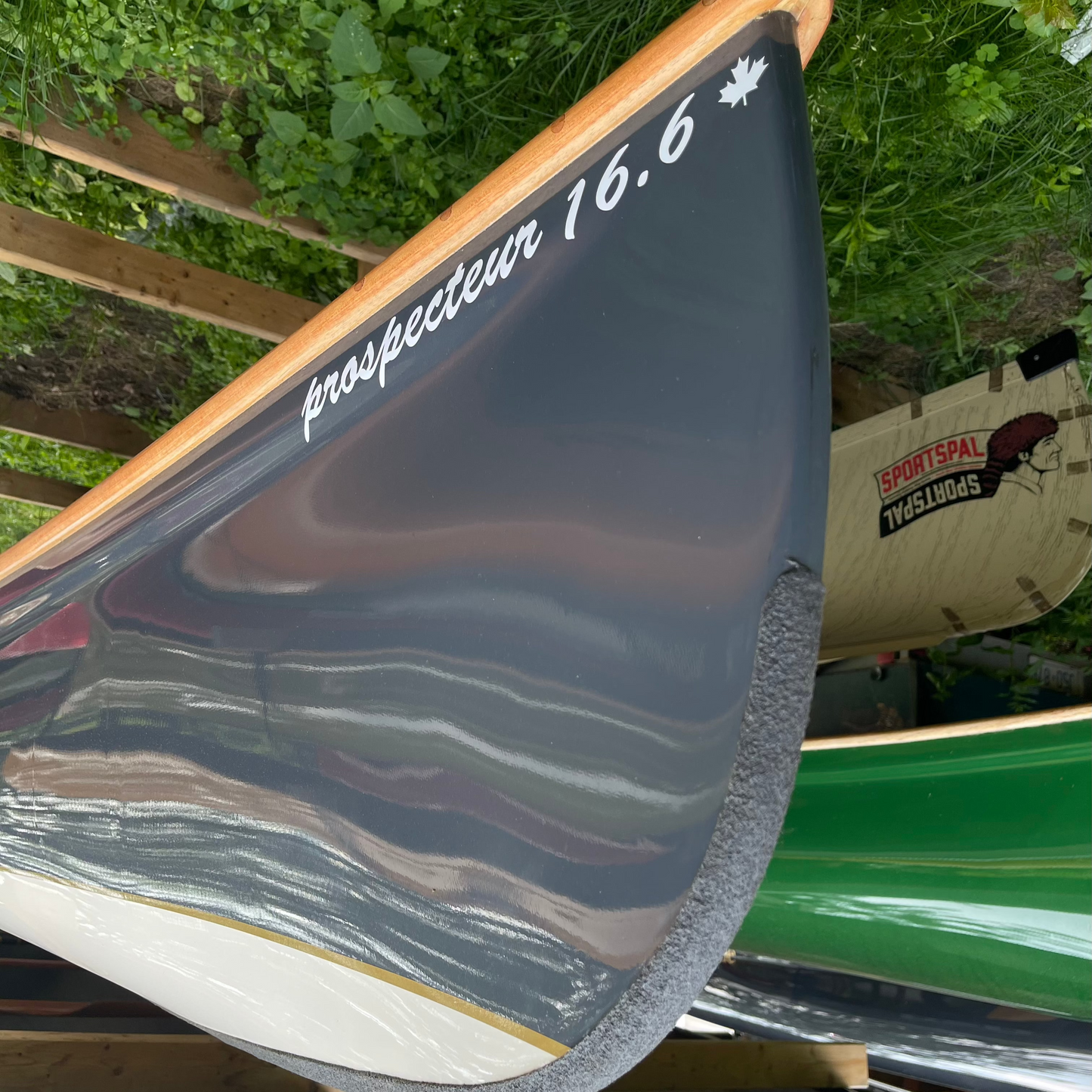 Rheaume Prospector 16'6" Kevlar Canoe with Wood Trim