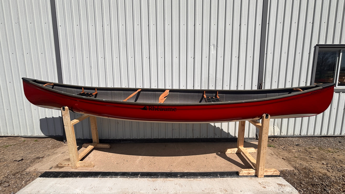 RHEAUME 16'6 PROSPECTOR CARBON TWO TONE RED / WHITE CANOE