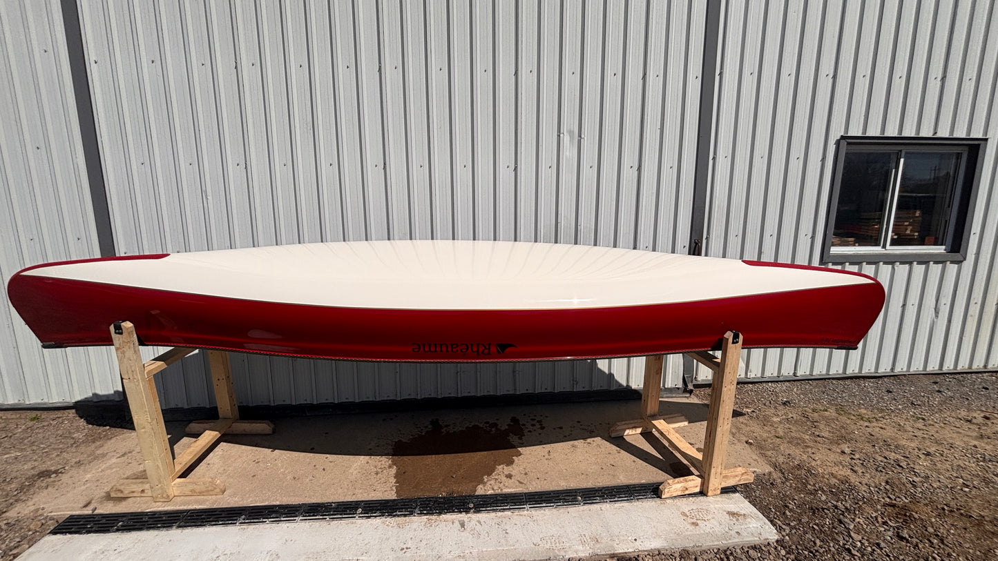 RHEAUME 16'6 PROSPECTOR CARBON TWO TONE RED / WHITE CANOE