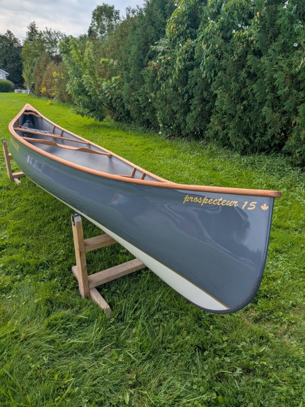 RHEAUME 15' PROSPECTOR KEVLAR TWO-TONE GREY/WHITE CANOE