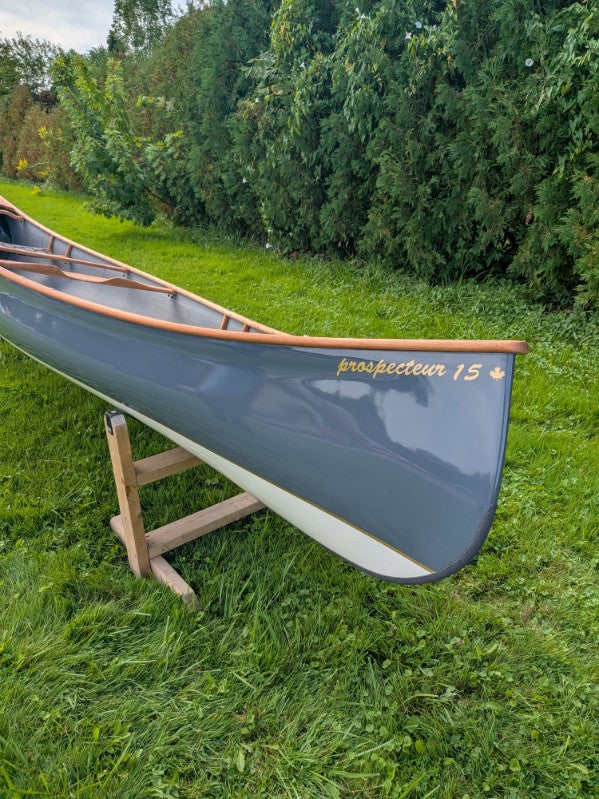 RHEAUME 15' PROSPECTOR KEVLAR TWO-TONE GREY/WHITE CANOE