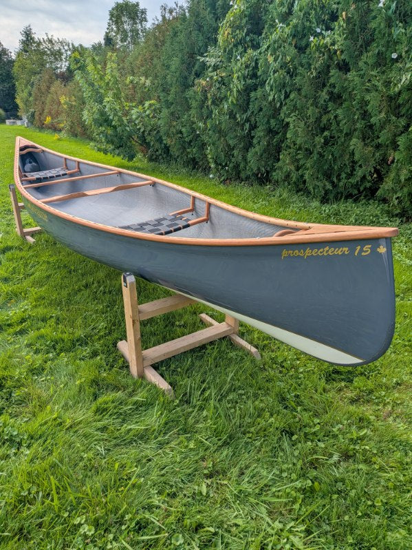 RHEAUME 15' PROSPECTOR KEVLAR TWO-TONE GREY/WHITE CANOE