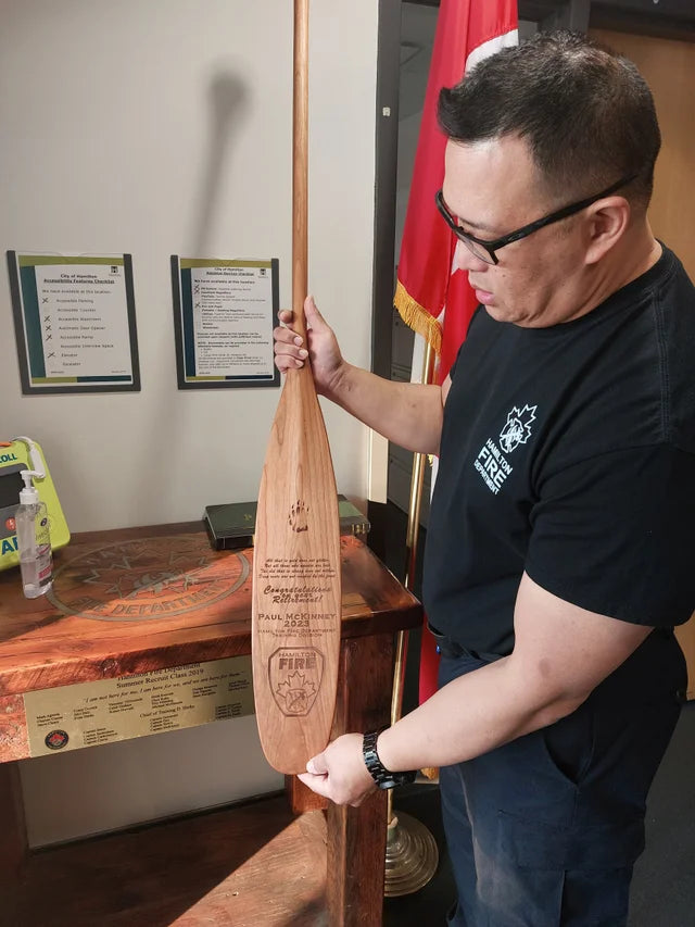 showcasing example of Custom Laser Paddle Engraving: 